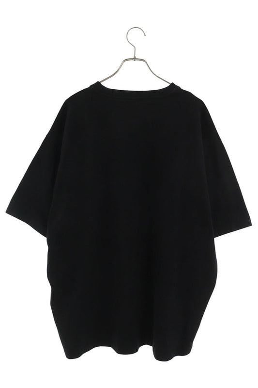 PRADA Triangle Logo Brooch Cotton T-Shirt Black Size L
