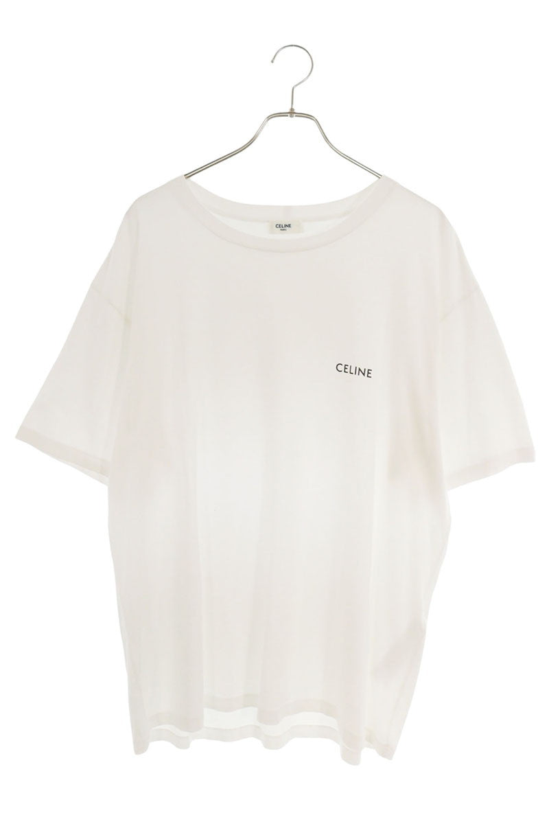 CELINE Logo Print Crewneck T-Shirt White Size XL