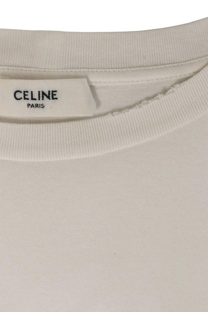 CELINE Logo Print Crewneck T-Shirt White Size XL