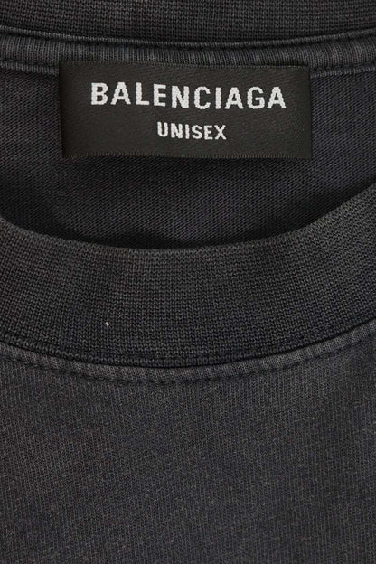BALENCIAGA BB Logo Embroidered T-shirt Black Size XS