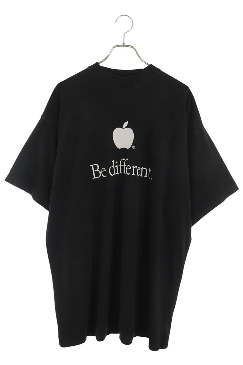 BALENCIAGA Be Different Embroidered T-shirt Black Size XS