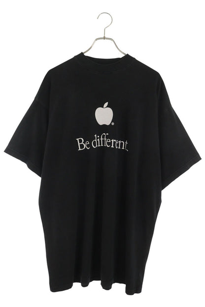 BALENCIAGA Be Different Embroidered T-shirt Black Size XS