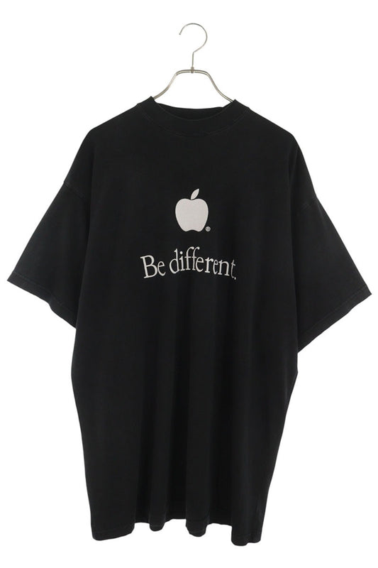 BALENCIAGA Be Different Embroidered T-shirt Black Size XS