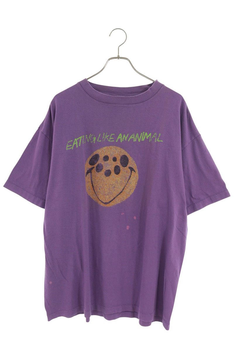 SAINT MICHAEL 21SS Smiley Bug Print T-Shirt Purple Size XL