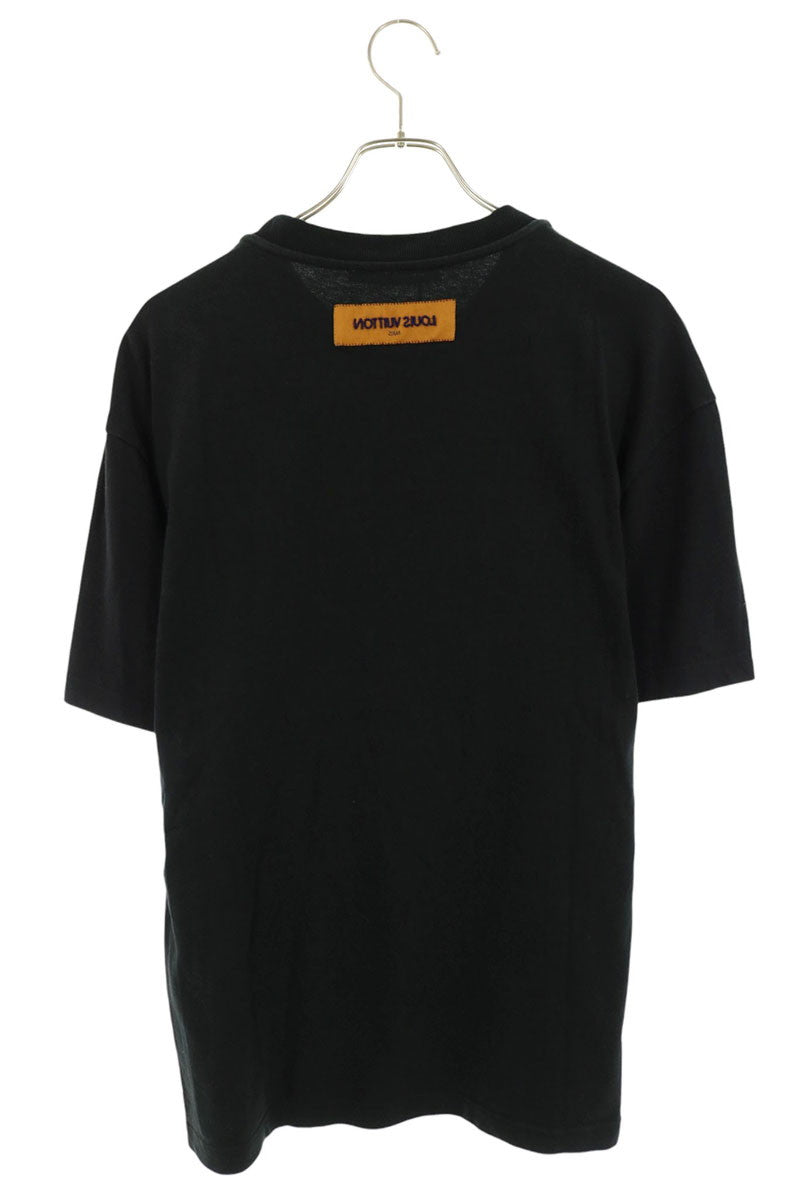 LOUISVUITTON 24SS Front Logo Pearl Tee Black Cotton Size L