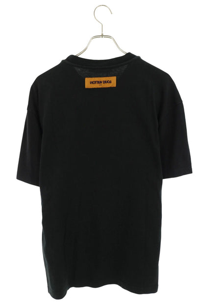 LOUISVUITTON 24SS Front Logo Pearl Tee Black Cotton Size L