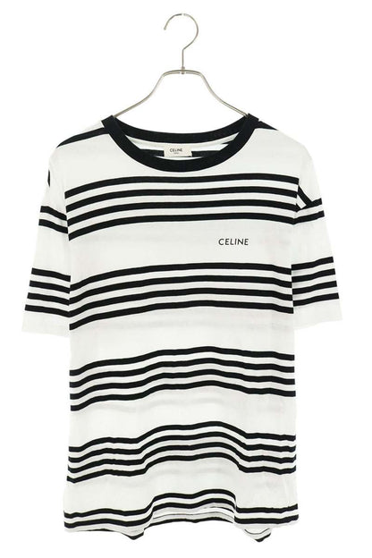 CELINE Loose Stripe Cotton T-Shirt Multi Size S