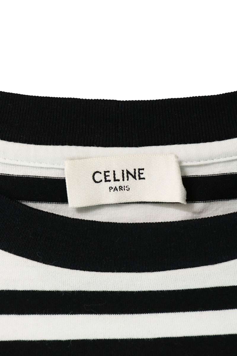 CELINE Loose Stripe Cotton T-Shirt Multi Size S