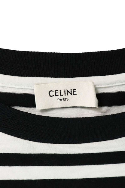 CELINE Loose Stripe Cotton T-Shirt Multi Size S