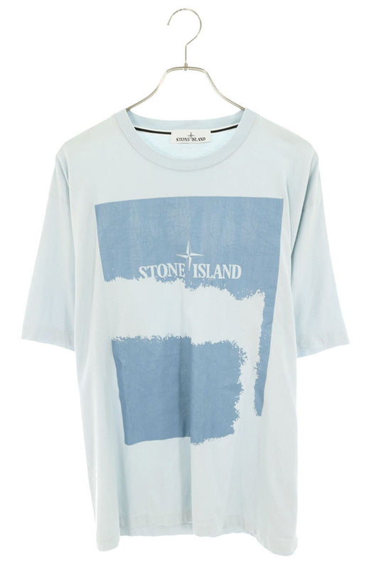 STONEISLAND 24SS Logo Print T-Shirt Light Blue Size L