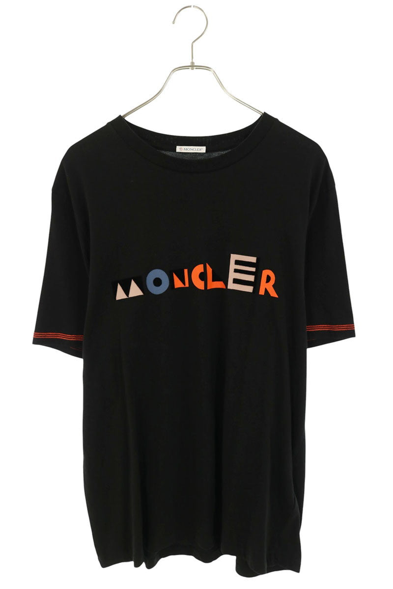 MONCLER Flocked Logo T-Shirt Black Size L