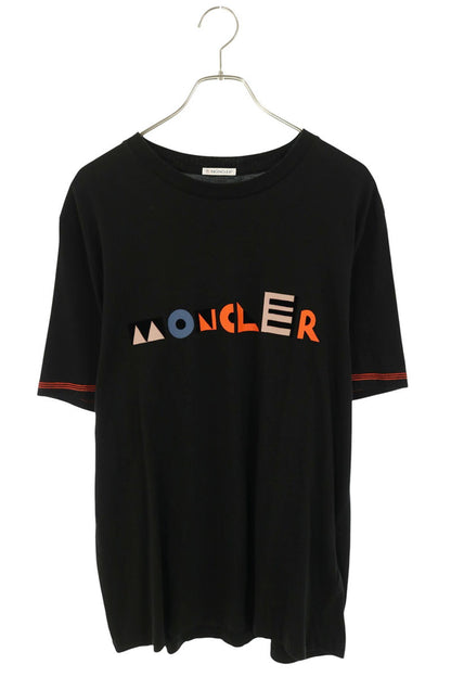 MONCLER Flocked Logo T-Shirt Black Size L