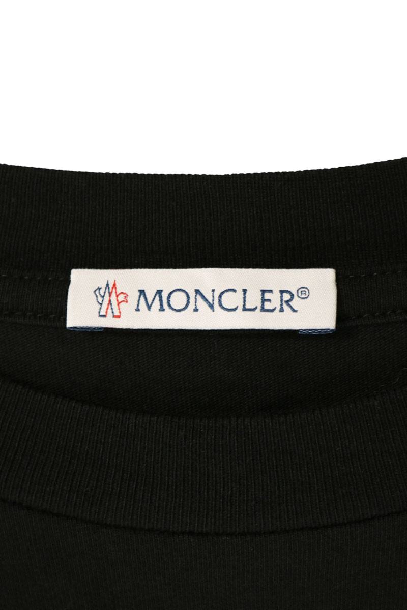 MONCLER Flocked Logo T-Shirt Black Size L