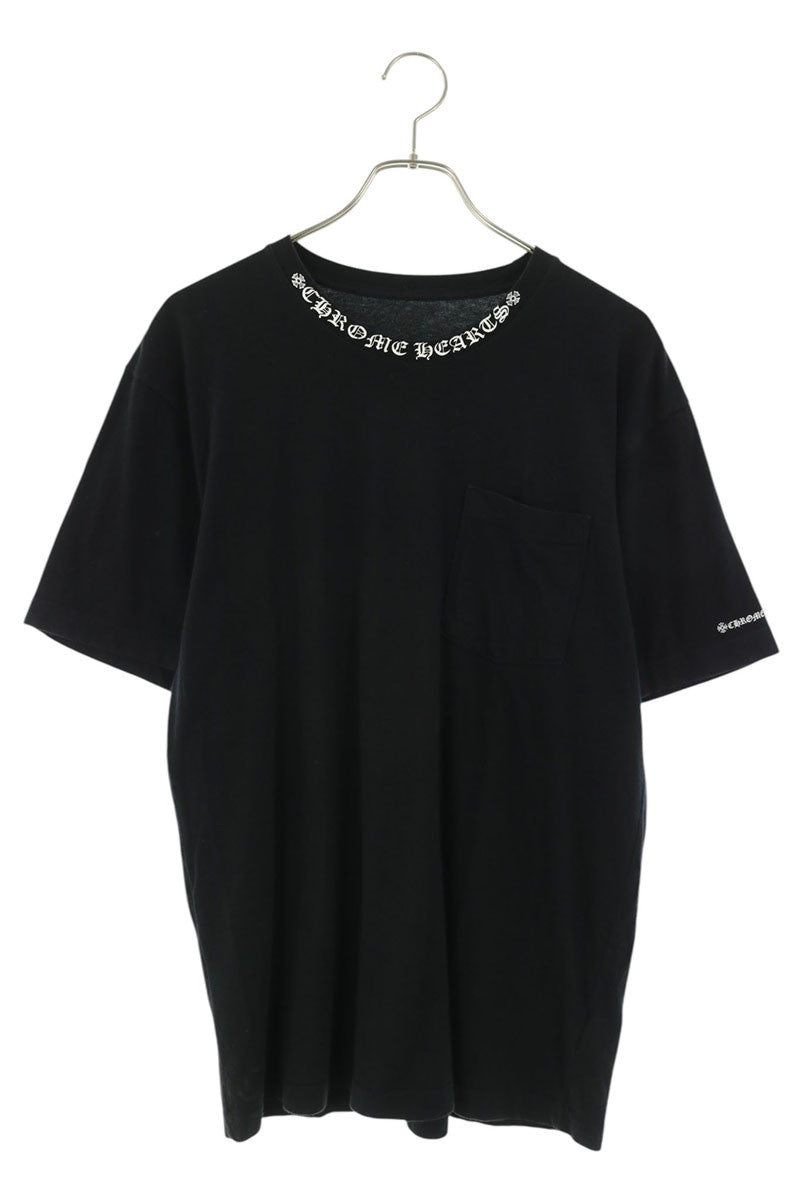 Chrome Hearts Neck Logo Print Cotton T-Shirt Black Size L