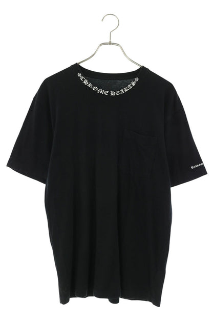 Chrome Hearts Neck Logo Print Cotton T-Shirt Black Size L