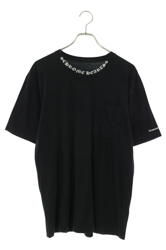 Chrome Hearts Neck Logo Print Cotton T-Shirt Black Size L