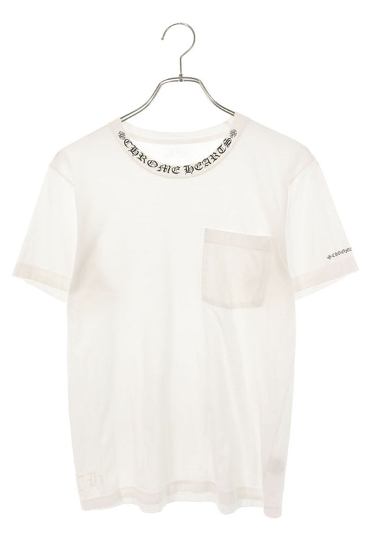 Chrome Hearts Neck Logo Print Cotton T-Shirt White Size S