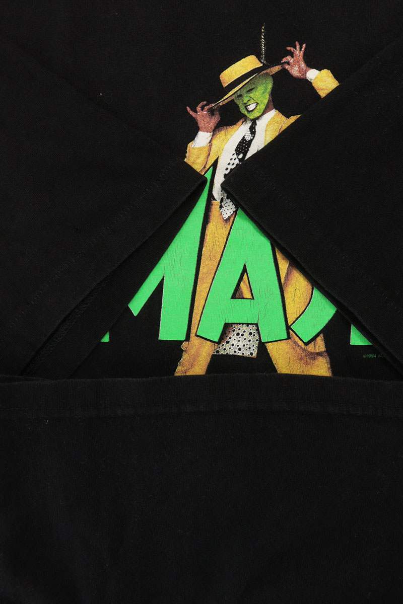 VINTAGE 90s Mask Movie Print T-Shirt Black Size XL