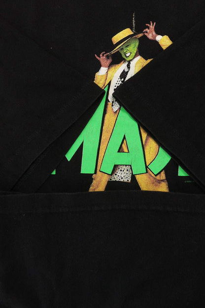 VINTAGE 90s Mask Movie Print T-Shirt Black Size XL