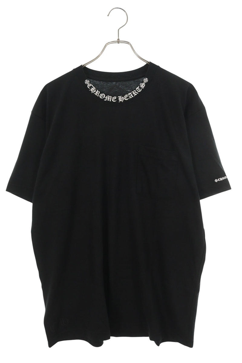 Chrome Hearts Neck Logo Print Cotton Tee Black/White Size XL