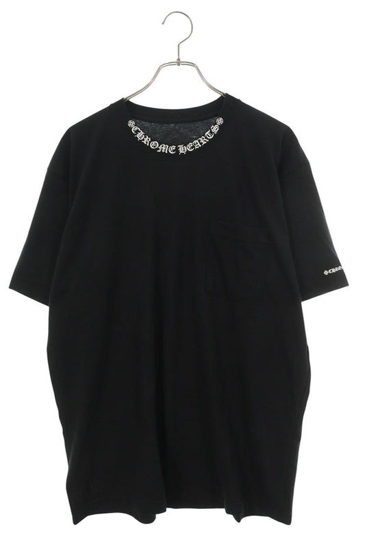 Chrome Hearts Neck Logo Print Cotton Tee Black/White Size XL