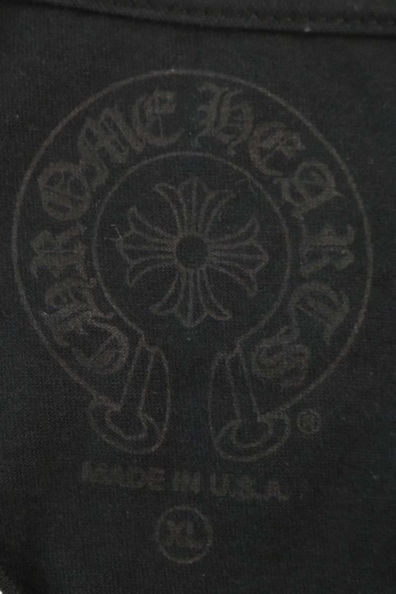 Chrome Hearts Neck Logo Print Cotton Tee Black/White Size XL