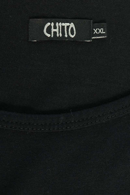 CHITO Finesse Cracked Print T-Shirt Black Size XXL
