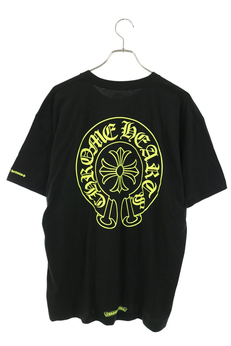 Chrome Hearts Horseshoe Tee Black Yellow Back Print Size XL
