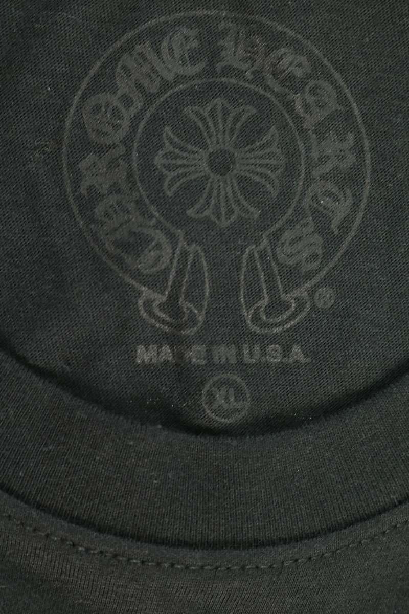 Chrome Hearts Horseshoe Tee Black Yellow Back Print Size XL