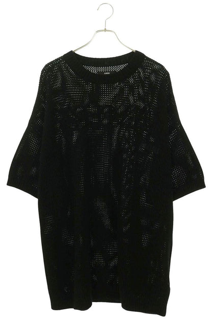 AMIRI Embroidered Logo Knit T-Shirt Black Size XL