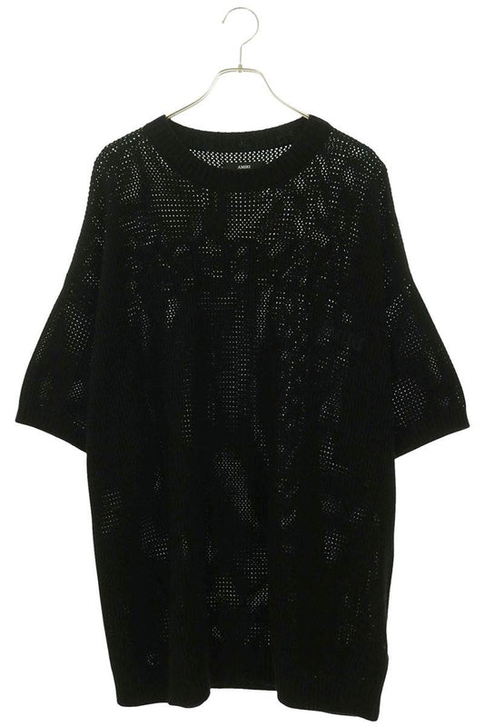 AMIRI Embroidered Logo Knit T-Shirt Black Size XL