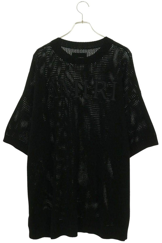 AMIRI Embroidered Logo Knit T-Shirt Black Size XL