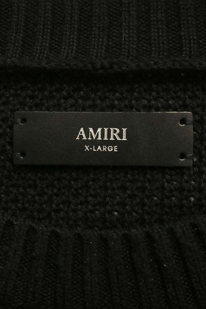 AMIRI Embroidered Logo Knit T-Shirt Black Size XL