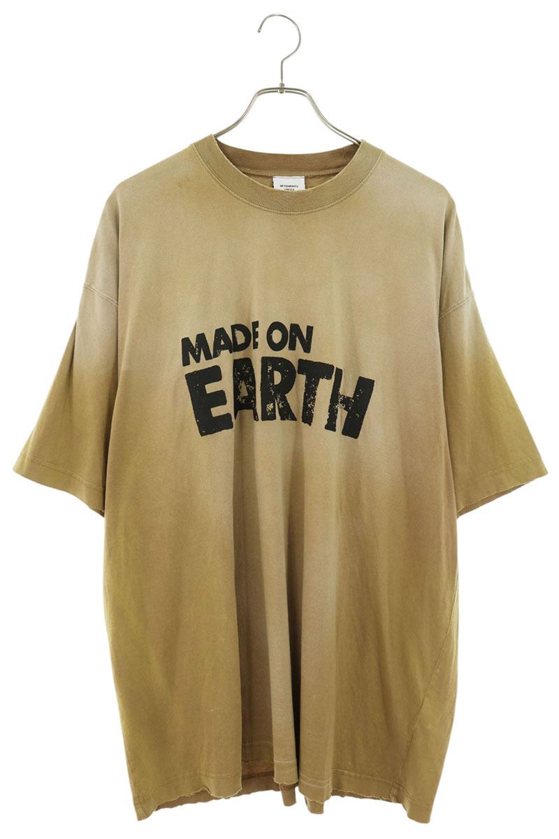 VETEMENTS EARTH Print Vintage T-Shirt Brown Size S