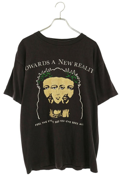 SAINT MICHAEL Print Vintage T-Shirt Black Size M