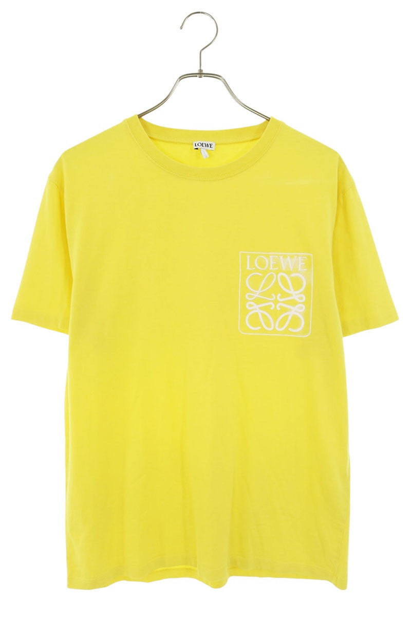 LOEWE Anagram Embroidered Print T-Shirt Yellow Size L