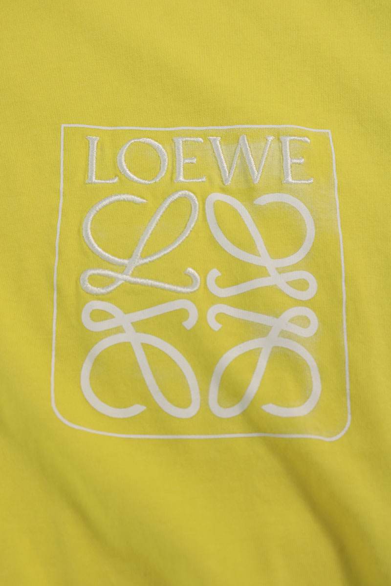 LOEWE Anagram Embroidered Print T-Shirt Yellow Size L