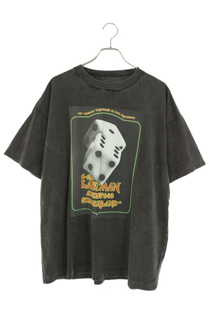 LASTMAN Dice Print Washed T-shirt Black Size L