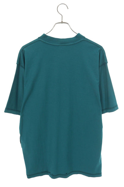 BALENCIAGA Inside-Out Logo Cotton T-Shirt Blue Size XXS