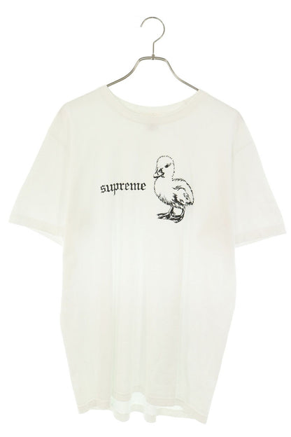 SUPREME Duck Front Print Cotton T-Shirt White Size M