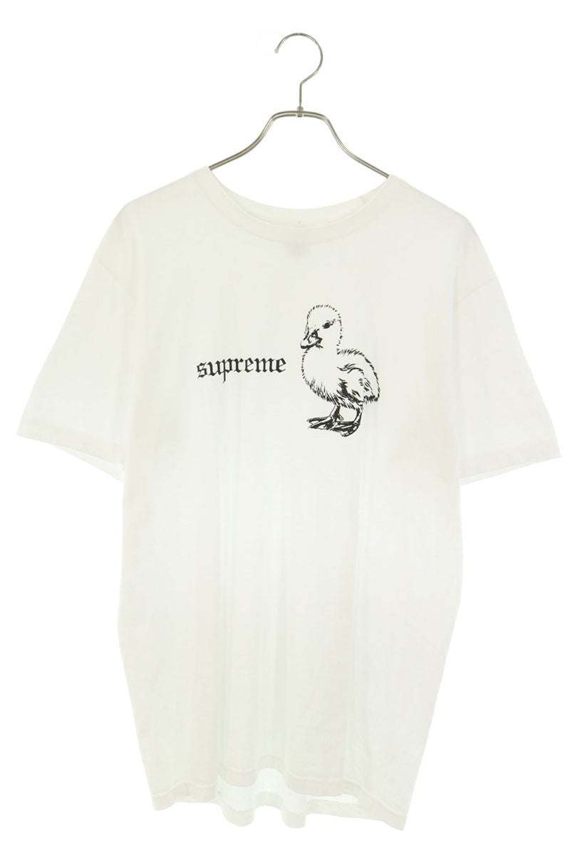 SUPREME Duck Front Print Cotton T-Shirt White Size M