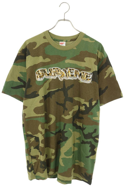 SUPREME 21AW Diamond Logo Camo Print T-Shirt Khaki Size L