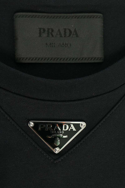 PRADA Logo Plate T-shirt Black Size S