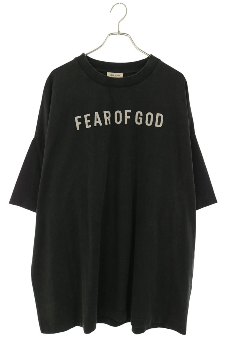 FEAR OF GOD Logo Print T-Shirt Black Cotton Size L