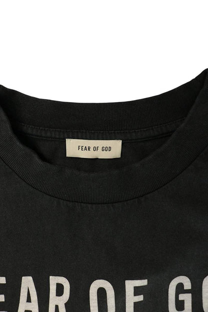 FEAR OF GOD Logo Print T-Shirt Black Cotton Size L