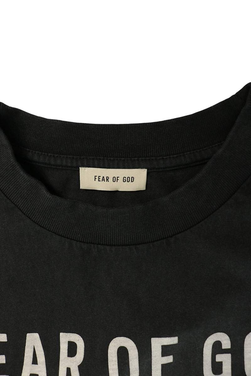 FEAR OF GOD Logo Print T-Shirt Black Cotton Size L