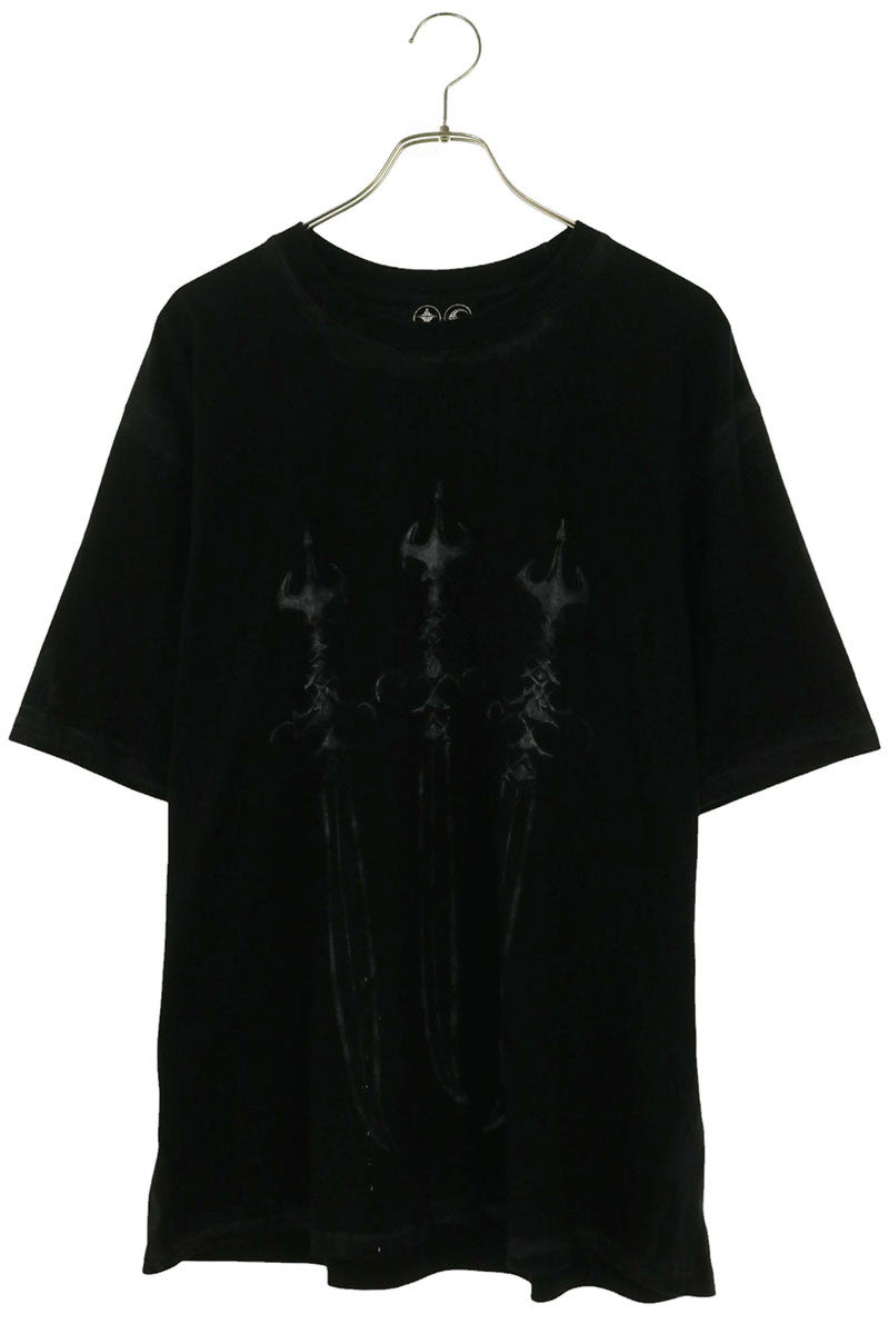 THUG CLUB Paint Splatter Print T-Shirt Black Size 3