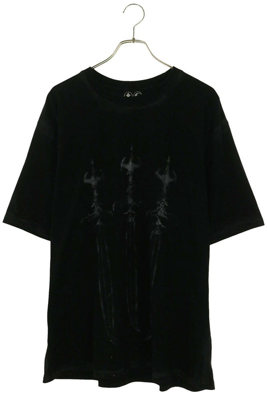 THUG CLUB Paint Splatter Print T-Shirt Black Size 3