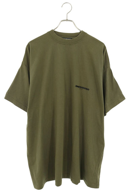 BALENCIAGA Tape Logo T-Shirt Khaki Cotton Size 3