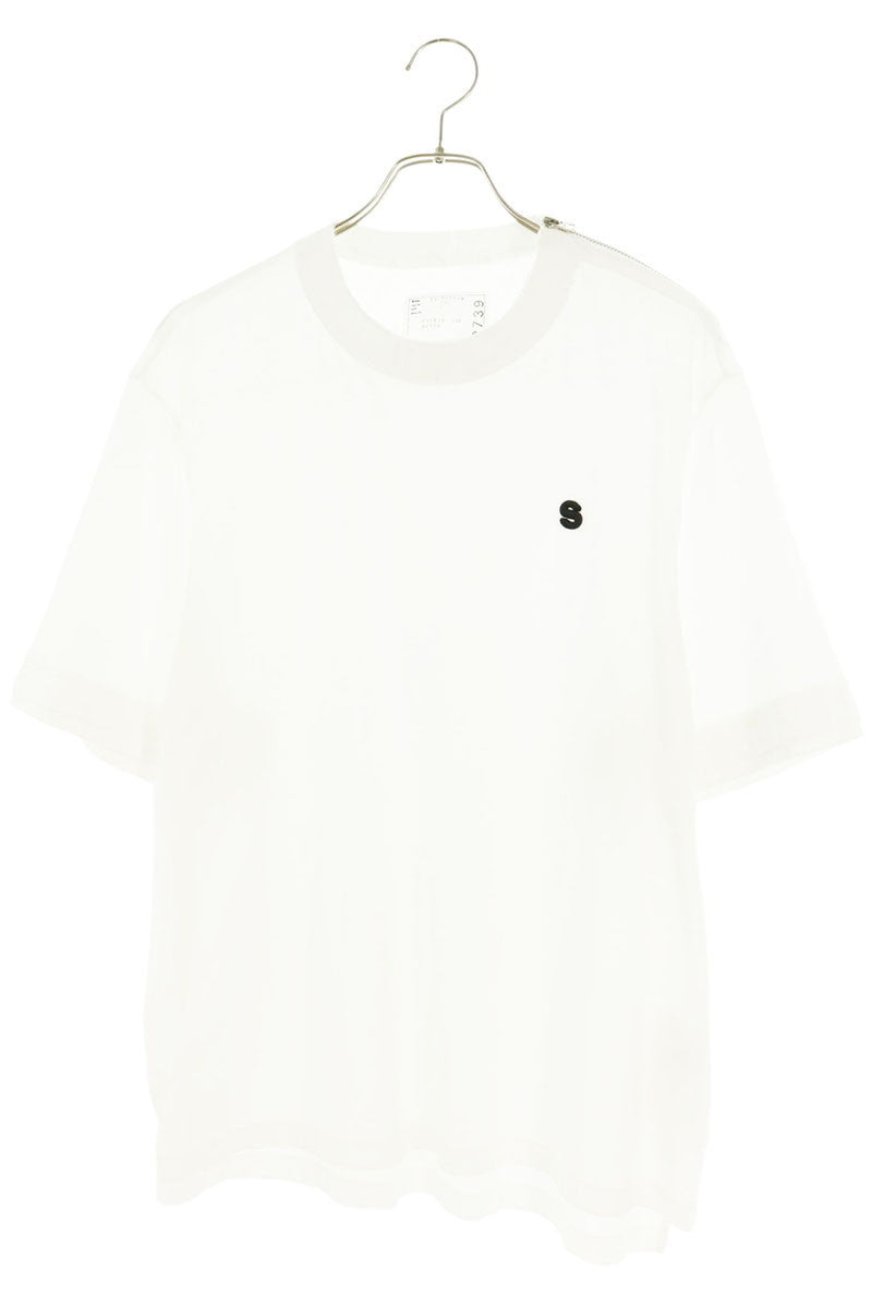 Sacai S Logo Embroidered Cotton T-Shirt White Size 2